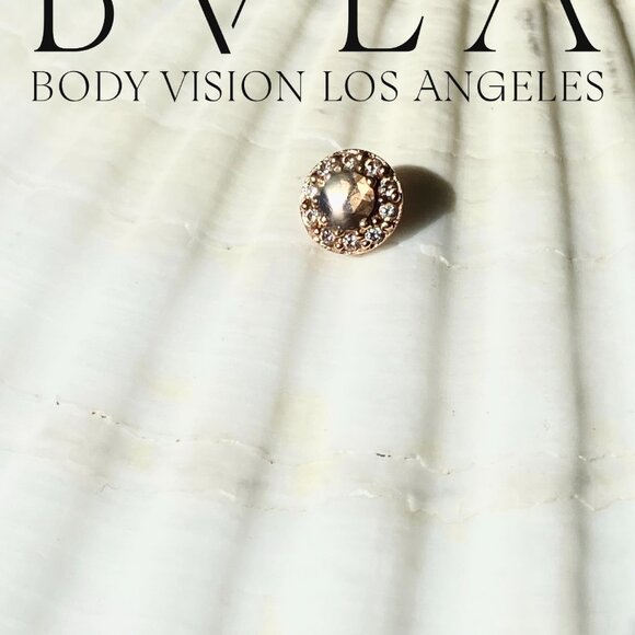 BVLA Altura - Threaded 5.5mm End in Solid 14k Rose Gold Zawadi Sapphire Diamonds - Picture 2 of 9
